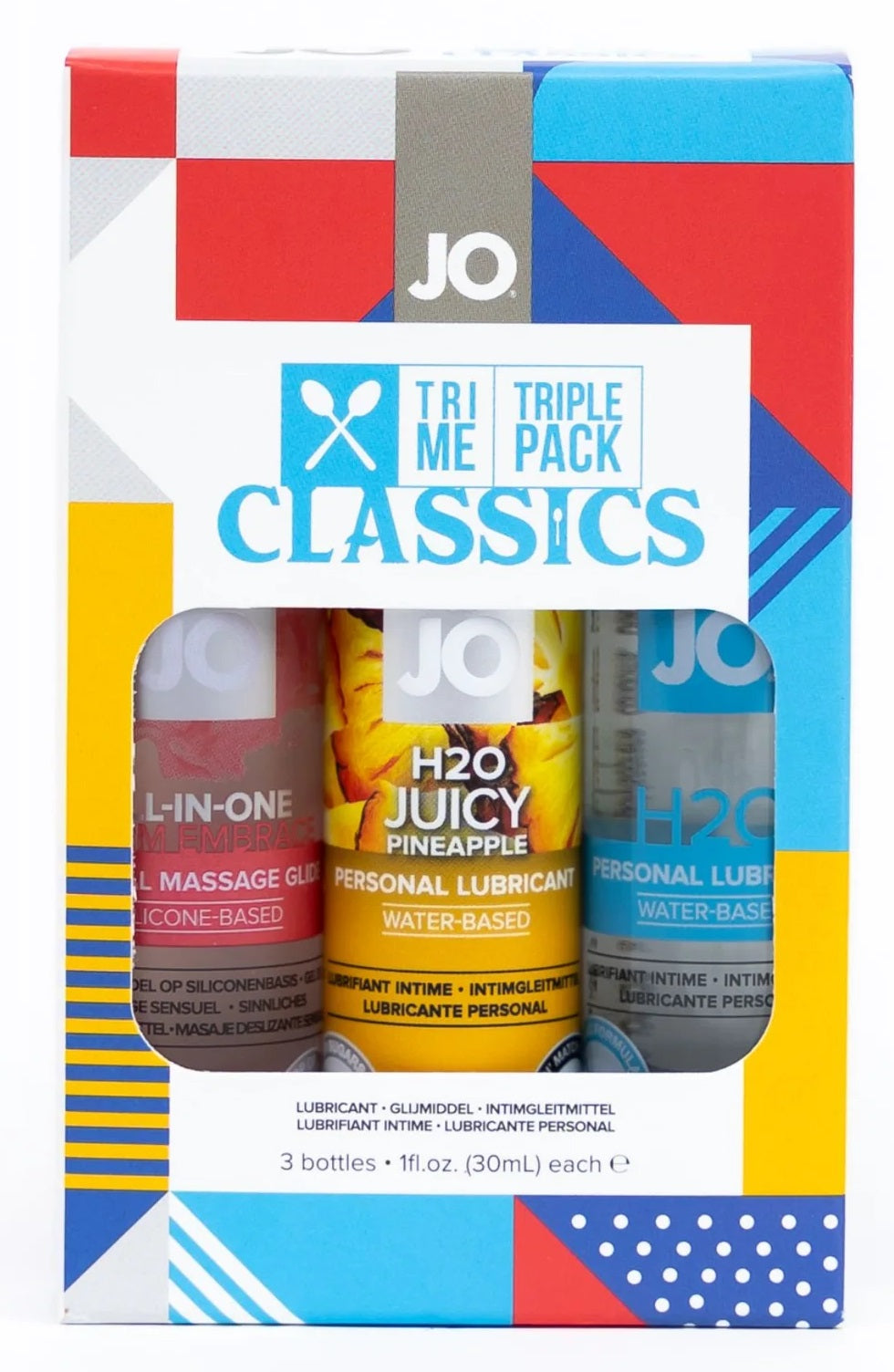 JO Tri Me Triple Pack Classics Pineapple/H20 Original Lubricant - 3x30ml - 3 Pack