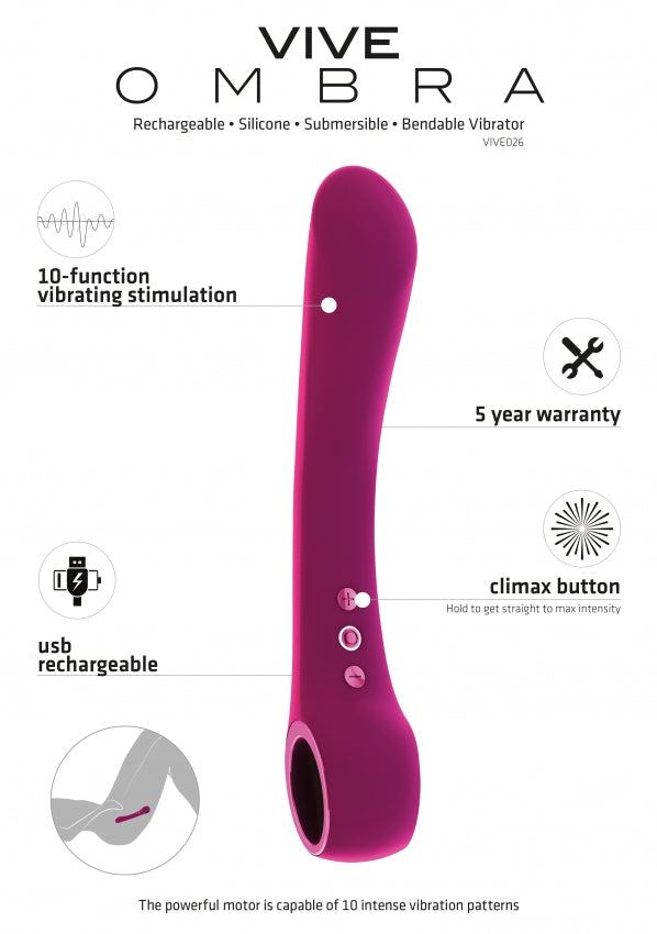 Shots Toys | VIVE Ombra Bendable Vibrator Pink