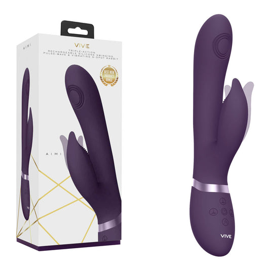 Shots Toys | VIVE Aimi Pulse-Wave & Vibrating G-Spot Rabbit Vibrator Purple