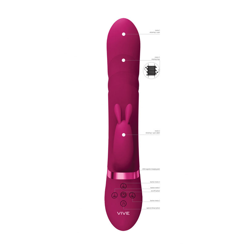 Shots Toys | VIVE Nari Vibrating and Rotating Beads, G-Spot Rabbit Vibrator Pink