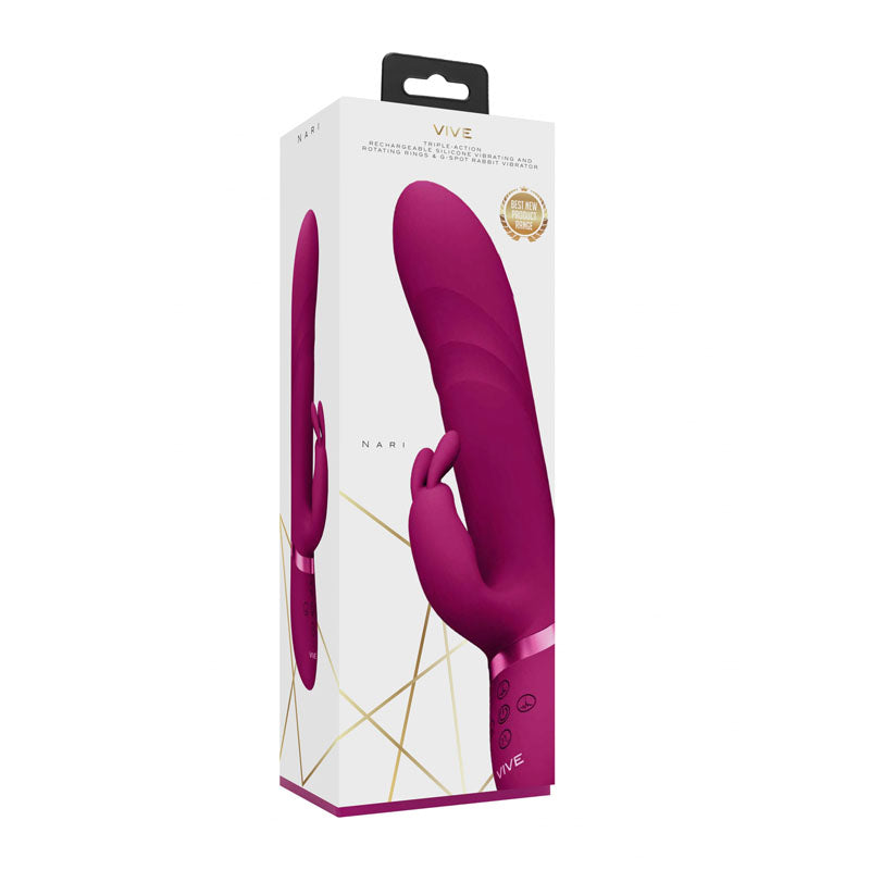 Shots Toys | VIVE Nari Vibrating and Rotating Beads, G-Spot Rabbit Vibrator Pink