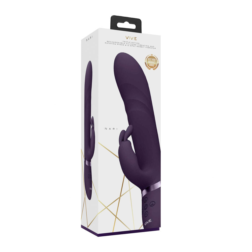 Shots Toys | VIVE Nari - Purple 24.1cm USB Rechargeable Rabbit Vibrator