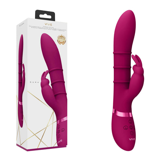 Shots Toys | VIVE Sora - Pink 24.2cm USB Rechargeable Rabbit Vibrator