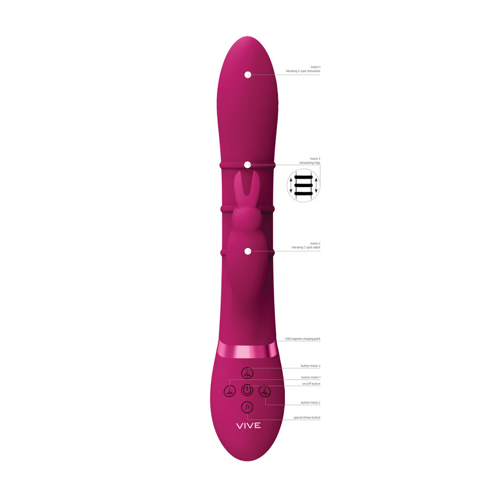 Shots Toys | VIVE Sora - Pink 24.2cm USB Rechargeable Rabbit Vibrator