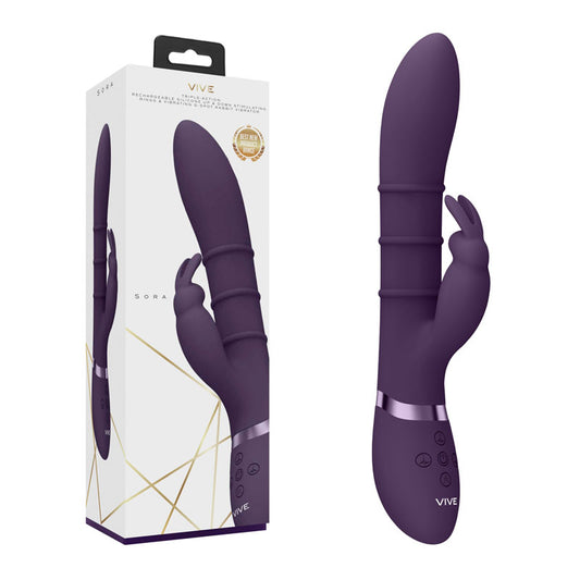 Shots Toys | VIVE Sora - Purple 24.2cm USB Rechargeable Rabbit Vibrator