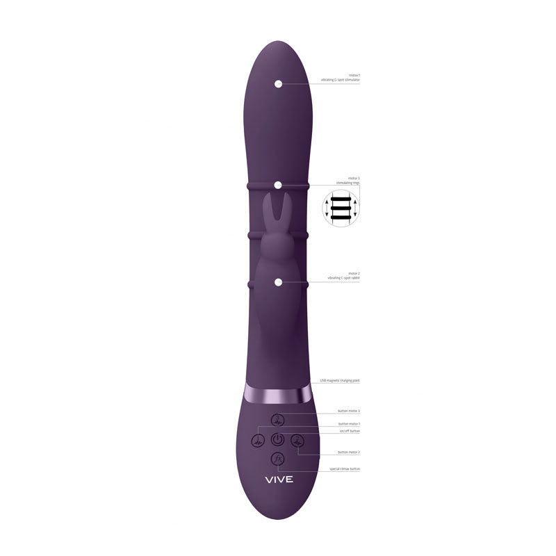 Shots Toys | VIVE Sora - Purple 24.2cm USB Rechargeable Rabbit Vibrator