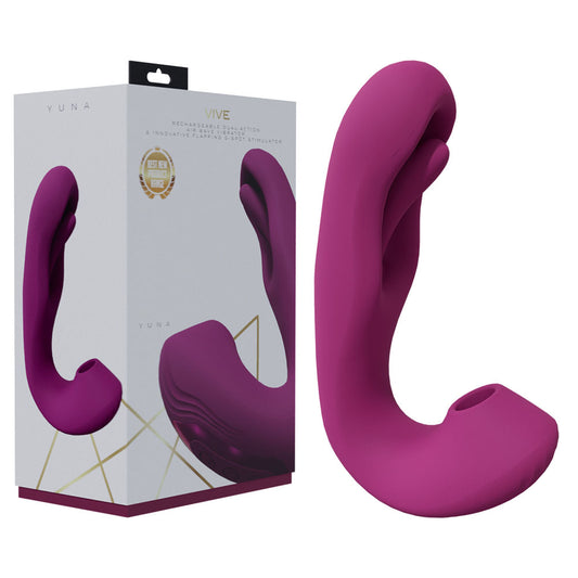 Shots Toys | VIVE Yuna - Pink G-Spot Flapping Dual Vibrator with Air Pulsation