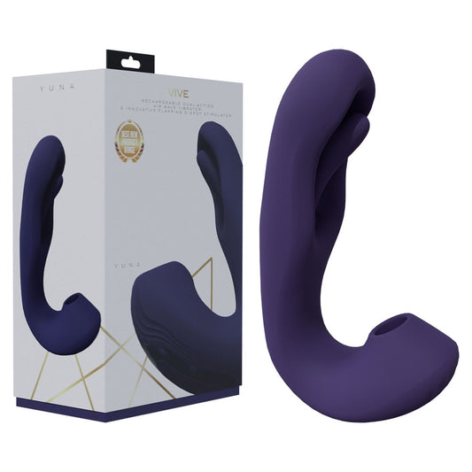 Shots Toys | VIVE Yuna - Purple G-Spot Flapping Dual Vibrator with Air Pulsation