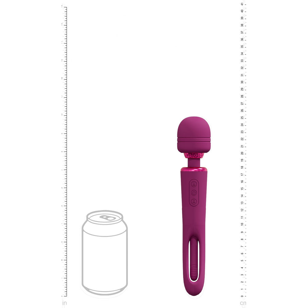 Shots Toys | VIVE Kiku - Pink 25.2cm USB Rechargeable Dual End Massage Wand with Flapping Tip