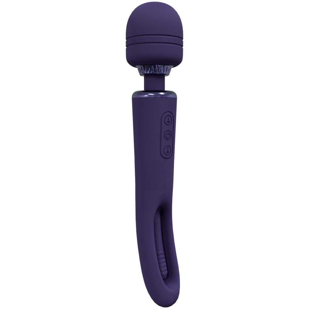 Shots Toys | VIVE Kiku - Purple 25.2cm USB Rechargeable Dual End Massage Wand with Flapping Tip