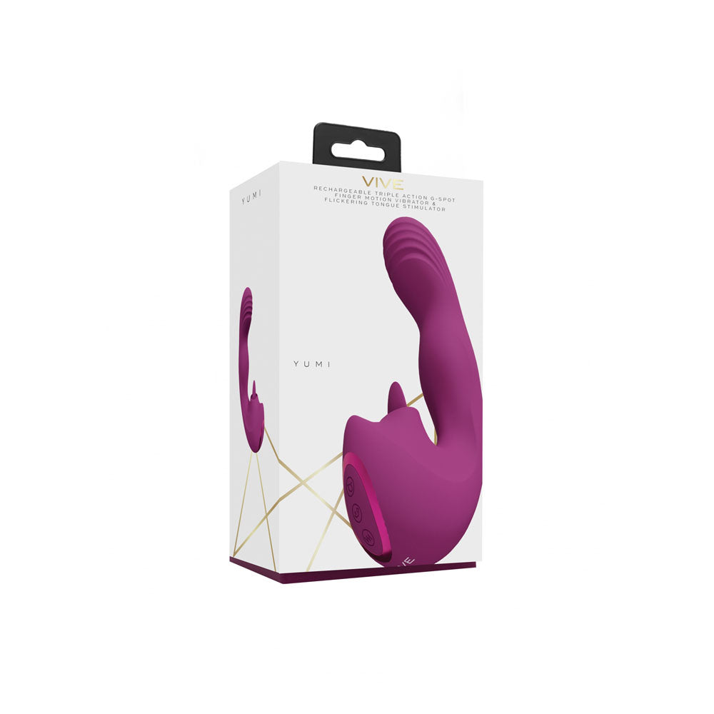 Shots Toys | VIVE Yumi - Pink USB Rechargeable Triple Motor Vibrator Flickering Tongue