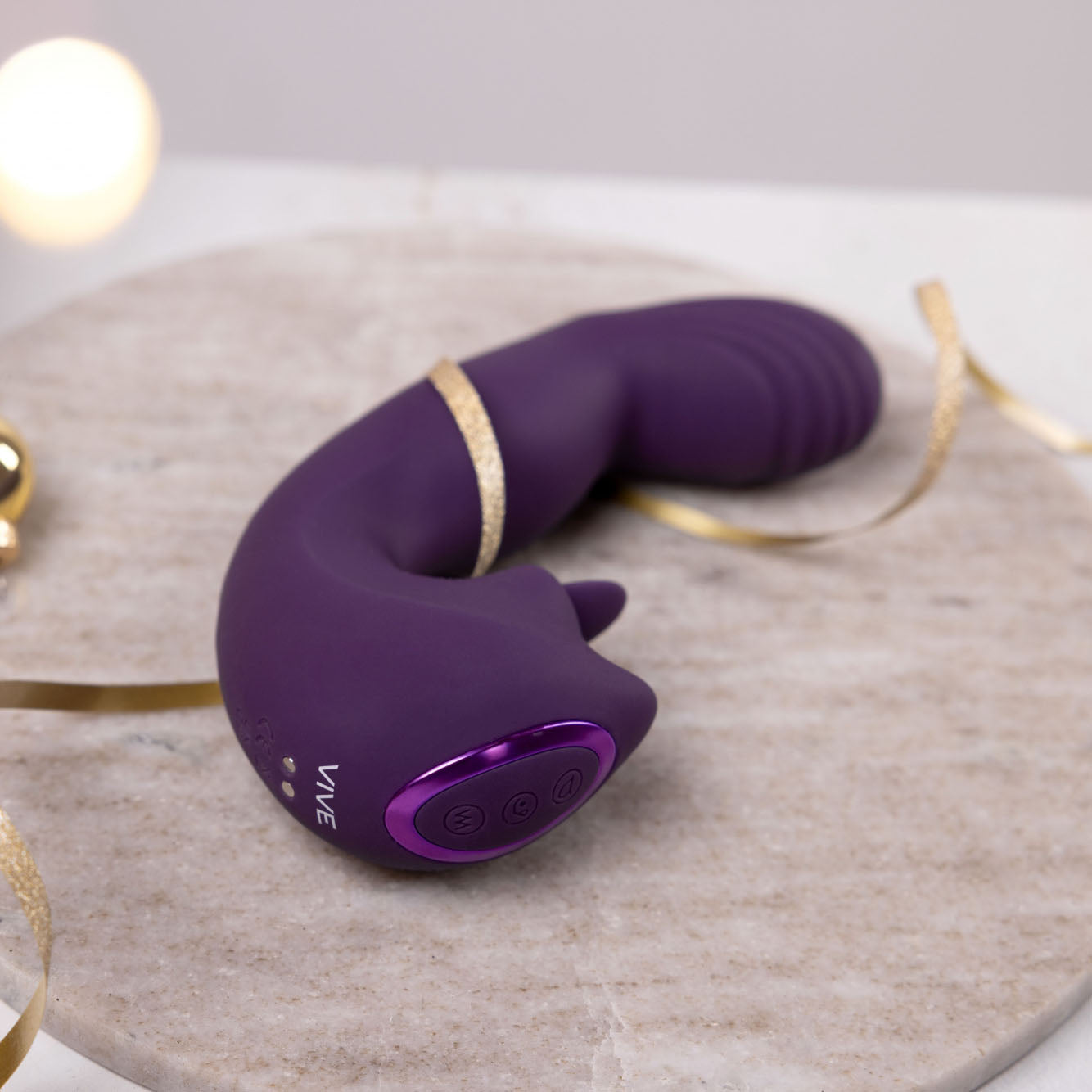 Shots Toys | VIVE Yumi - Purple USB Rechargeable Triple Motor Vibrator Flickering Tongue