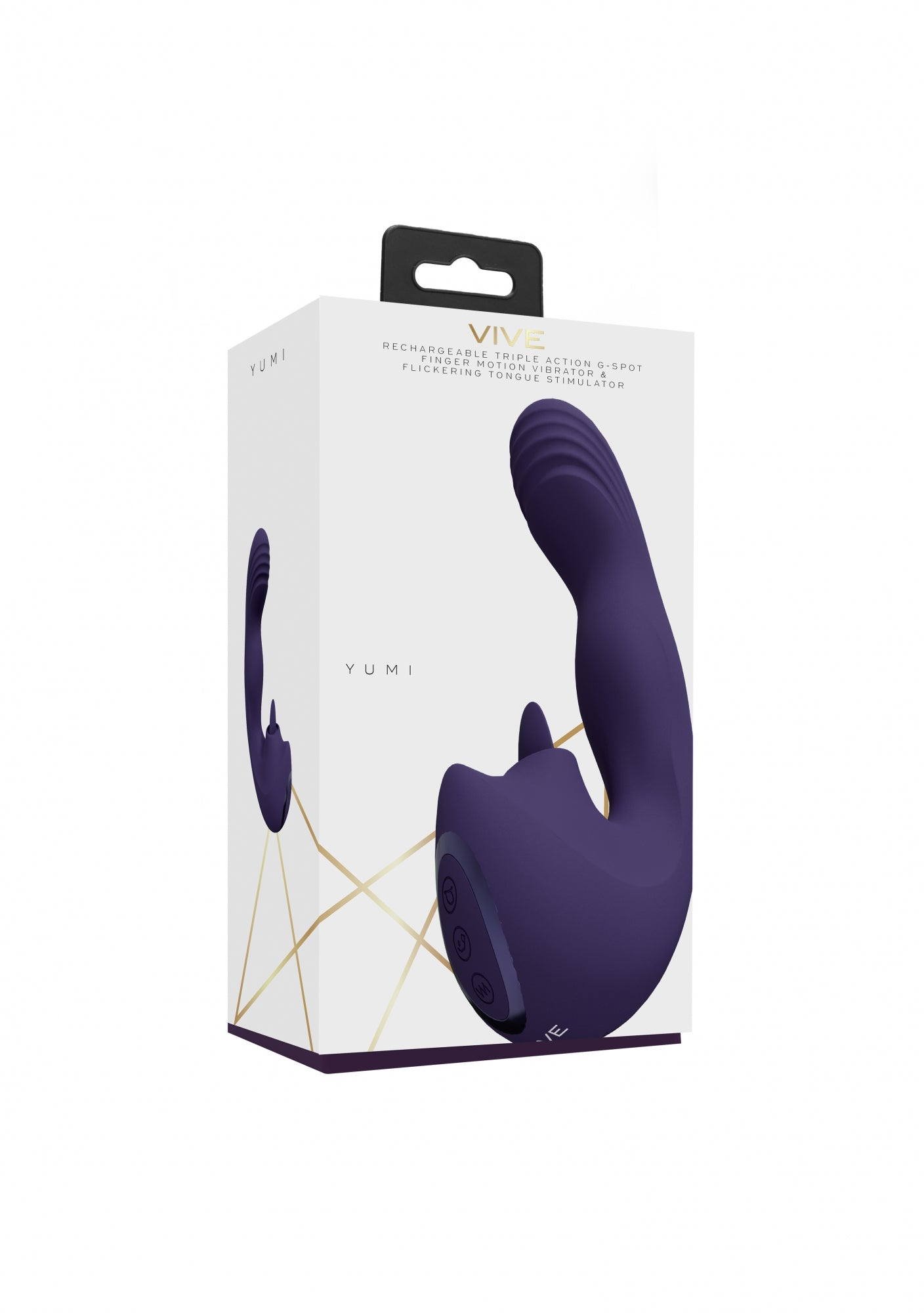 Shots Toys | VIVE Yumi - Purple USB Rechargeable Triple Motor Vibrator Flickering Tongue