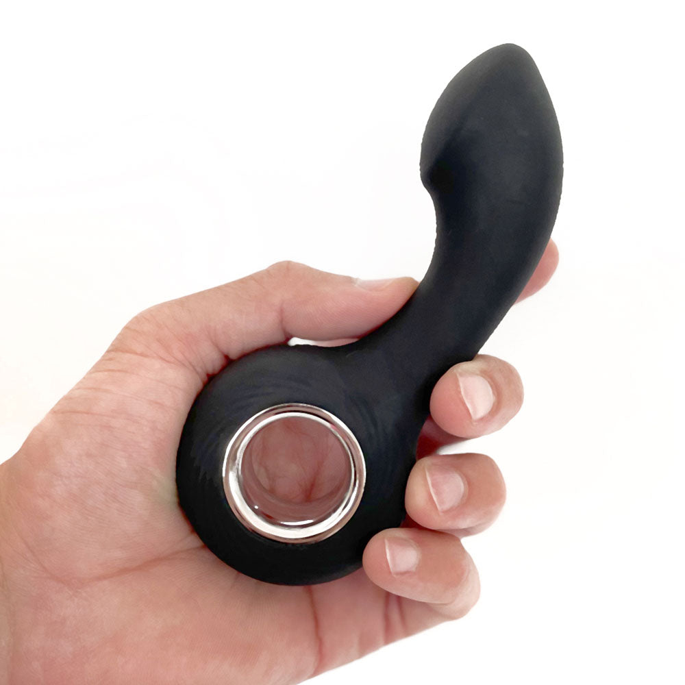 VERS Rechargeable Silicone P-Spot Vibe Black 13cm USB Rechargeable Prostate Massager