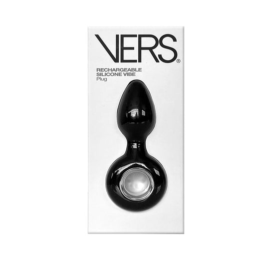 VERS Rechargeable Silicone Plug Vibe Black 12.5cm USB Rechargeable Vibrating Butt Plug