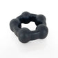 VERS Liquid Silicone Steel Motion C-Ring Black Cock Ring with Steel Motion Balls