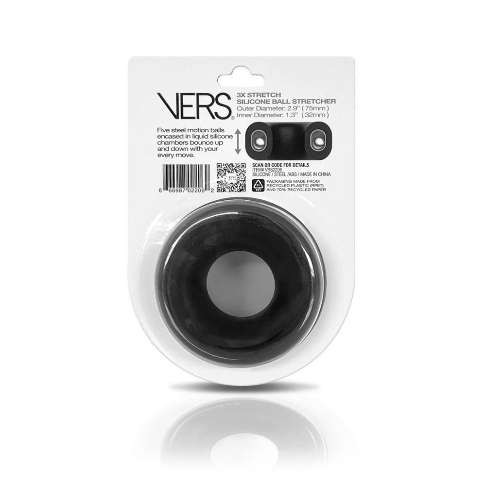 VERS Liquid Silicone Steel Motion Ball Stretcher Black Ball Stretcher Ring with Steel Motion Balls