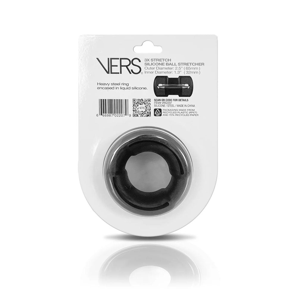 VERS Liquid Silicone Weight Steel Core Ball Stretcher Black Ball Stretcher Ring with Steel Core