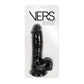 VERS Liquid Silicone Suction Dildo - Black 20cm Dong with Internal Steel Balls