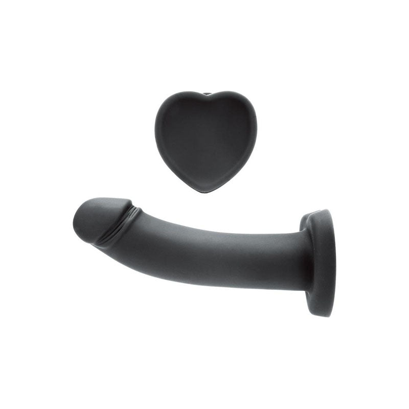 WhipSmart Heartbreaker 7" Heart Base Dildo - Black 17.8cm Dong with Heart Shaped Base