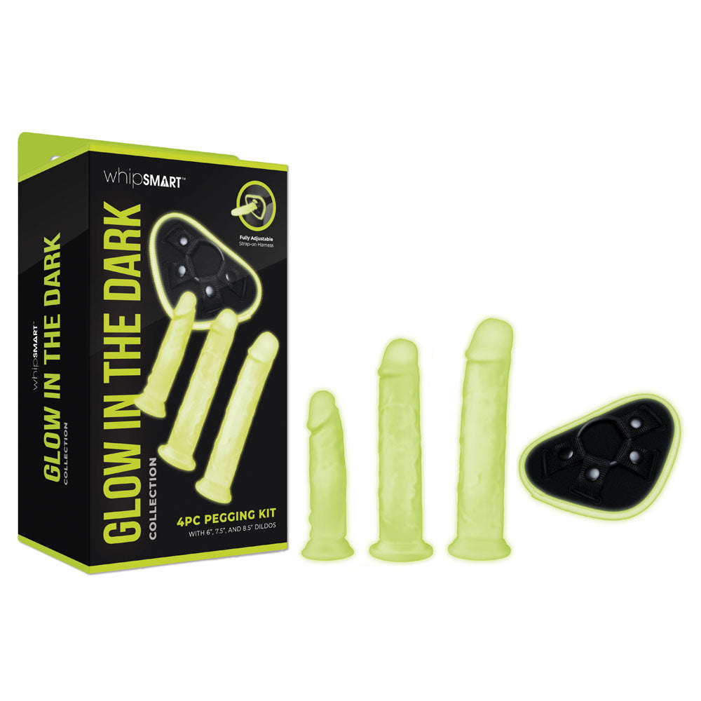 WhipSmart Glow In The Dark 4 Pc Pegging Kit - Strap-On Kit