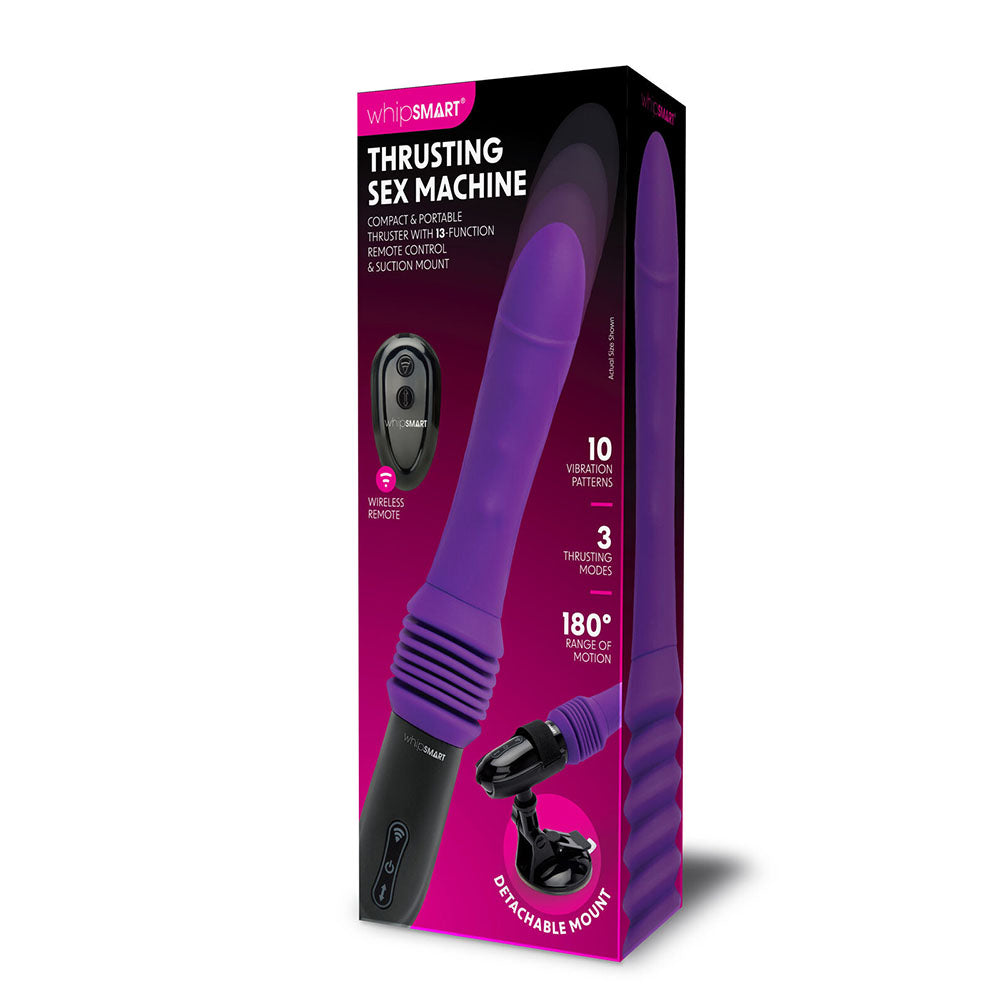 WhipSmart Thrusting Sex Machine Purple 23cm USB Rechargeable Thrusting Vibrator