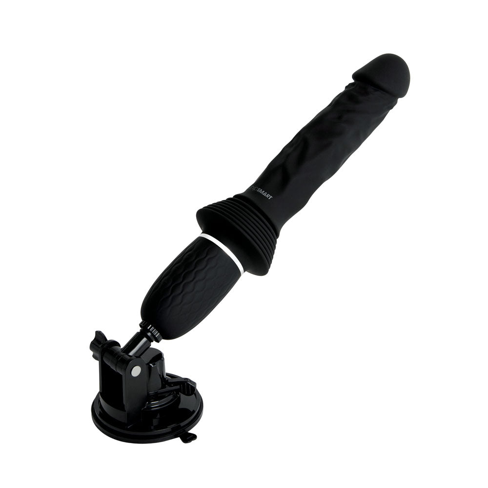 WhipSmart Thrusting Cock Black 30cm USB Rechargeable Thrusting Vibrator