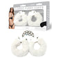 WhipSmart Classic Furry Cuffs with Bonus Satin Blindfold White