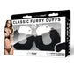 WhipSmart Classic Furry Cuffs with Bonus Satin Blindfold Black