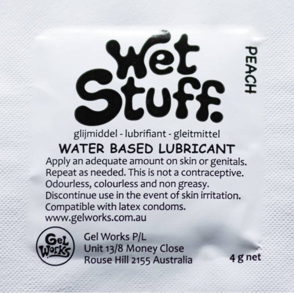 Wet Stuff Peach Water Based Lubricant Sample Travel Sachets 4g (100 Pack)