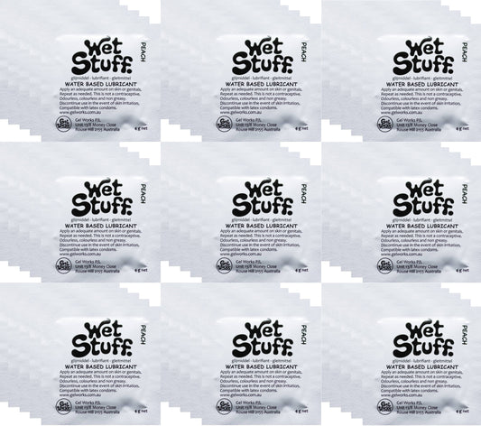 Wet Stuff Peach Water Based Lubricant Sample Travel Sachets 4g (100 Pack)