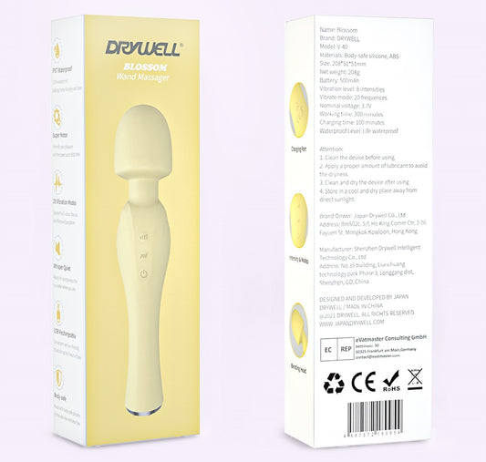 Drywell | Blossom Wand Massager Yellow