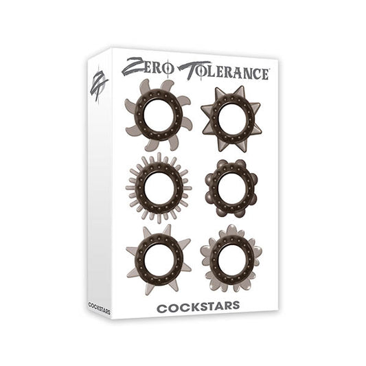 Zero Tolerance Cockstars - Black Cock Rings - Set of 6