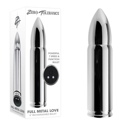 Zero Tolerance Full Metal Love - Metallic 15cm USB Rechargeable Bullet