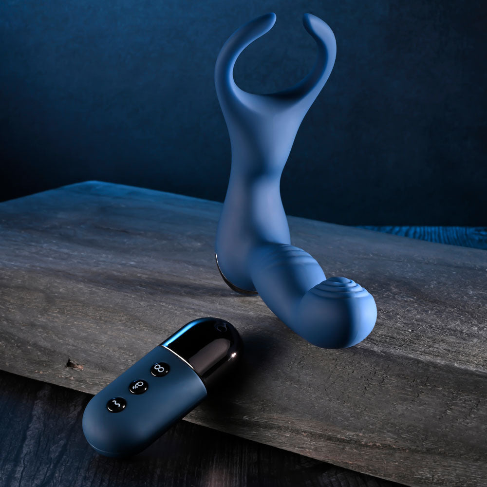 Zero Tolerance BY ALL MEANS - Blue 13.4cm USB Rechargeable Prostate Massager with Cock Ring