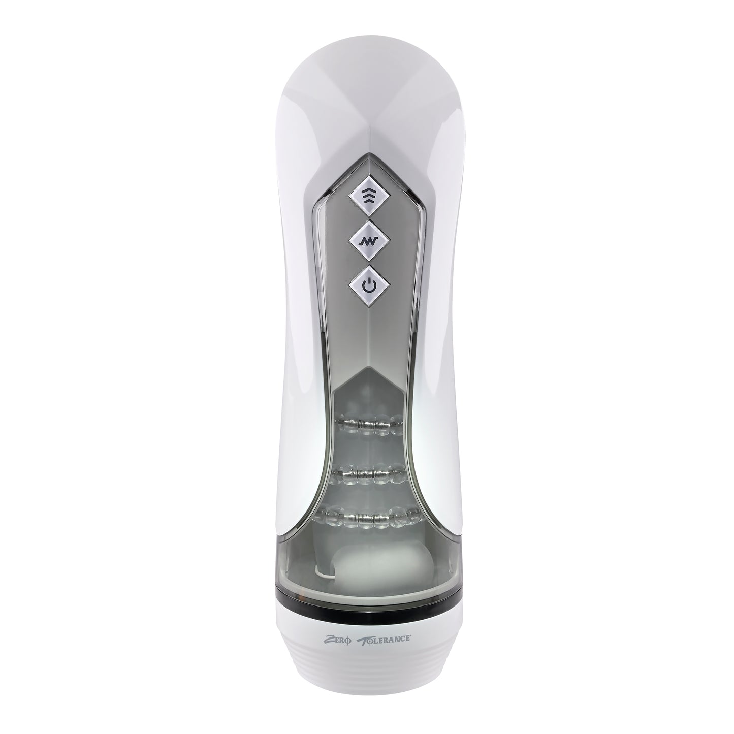 Zero Tolerance STROKING BUDDY White USB Rechargeable Vibrating Thrusting Stroker