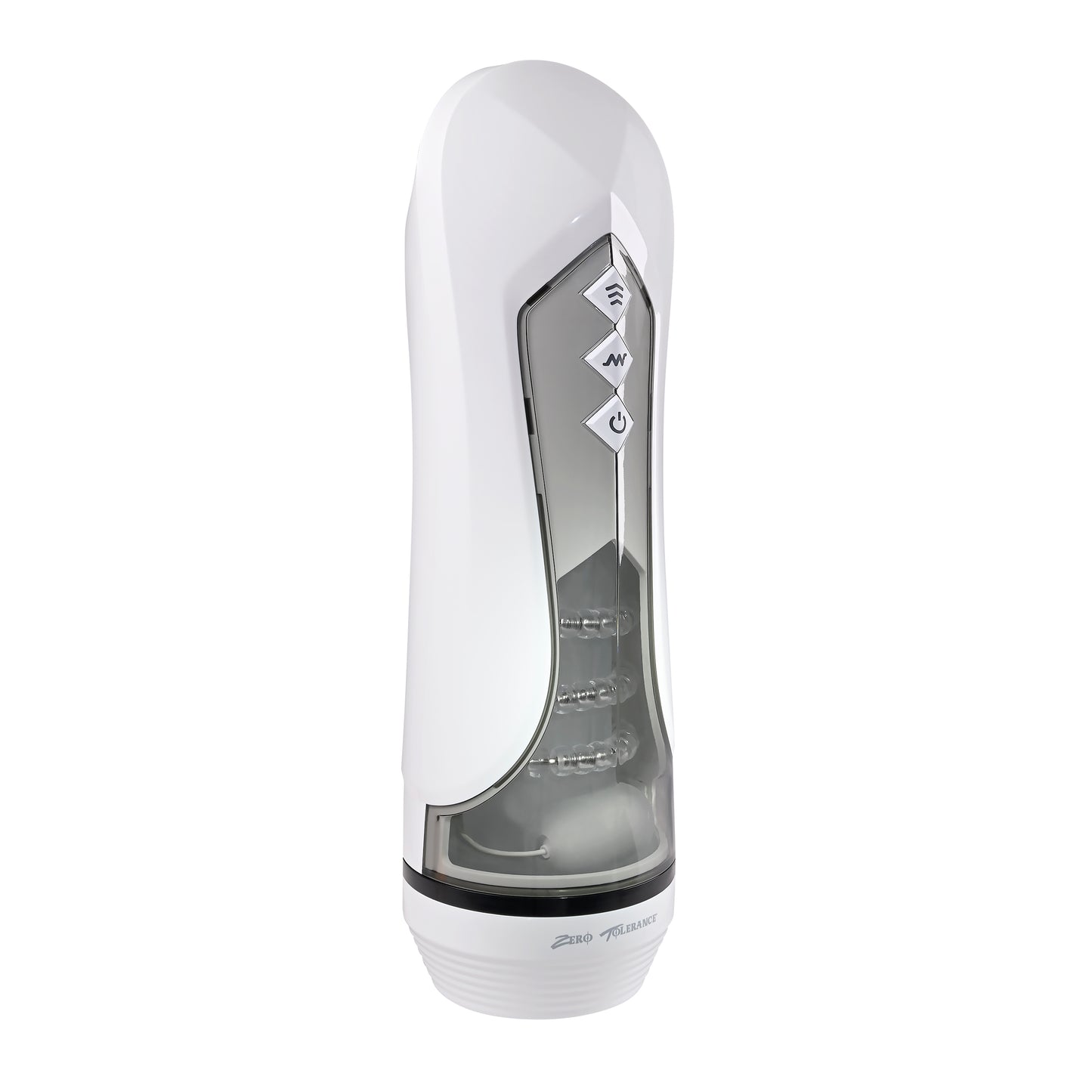 Zero Tolerance STROKING BUDDY White USB Rechargeable Vibrating Thrusting Stroker