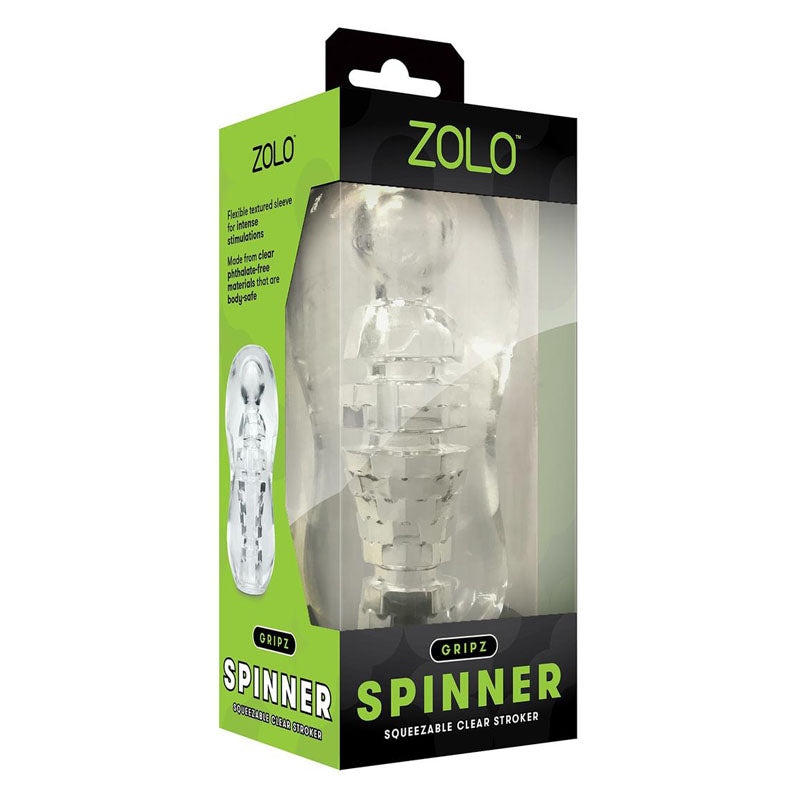 ZOLO Gripz Spinner - Clear Stroker Sleeve