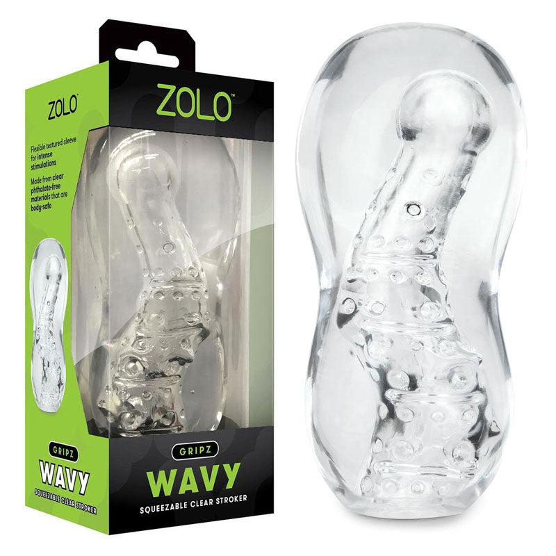 ZOLO Gripz Wavy - Clear Stroker Sleeve