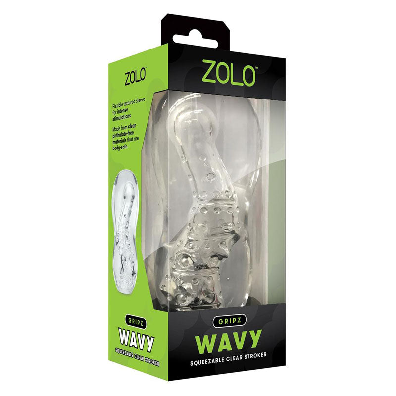 ZOLO Gripz Wavy - Clear Stroker Sleeve