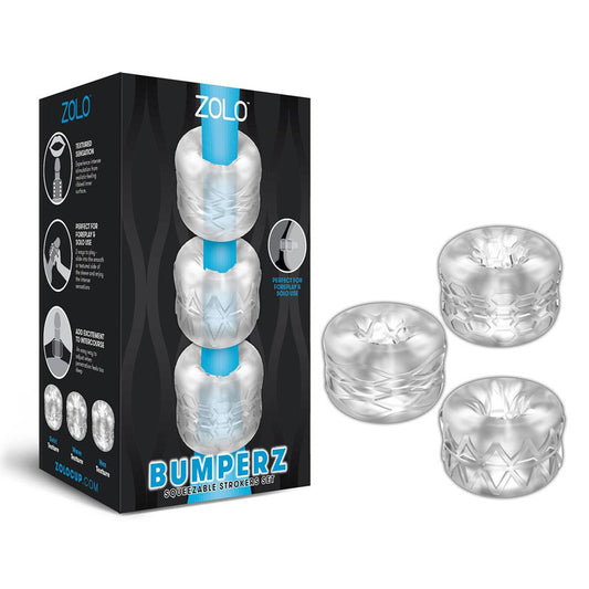 Zolo Bumperz - Clear Mini Blowjob Stroker 3 Piece Set