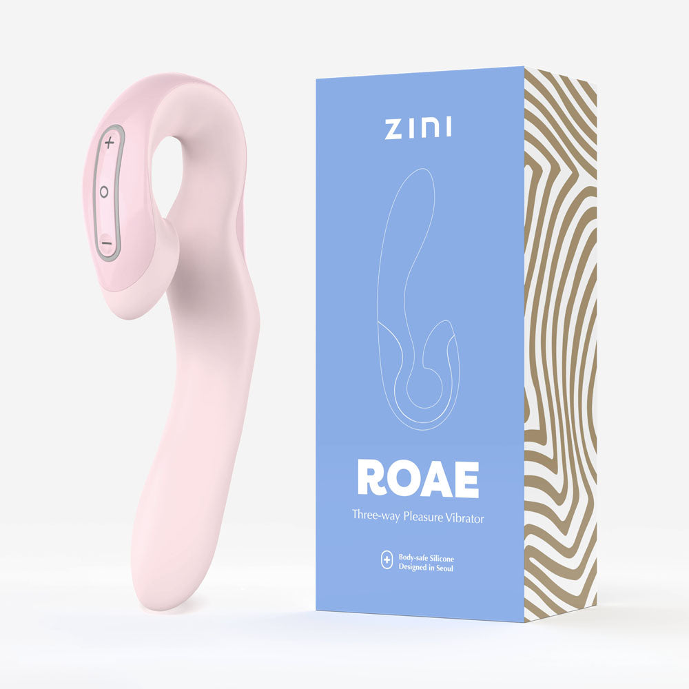 Zini Roae - Pink 19.5cm USB Rechargeable Three-Way Pleasure Vibrator