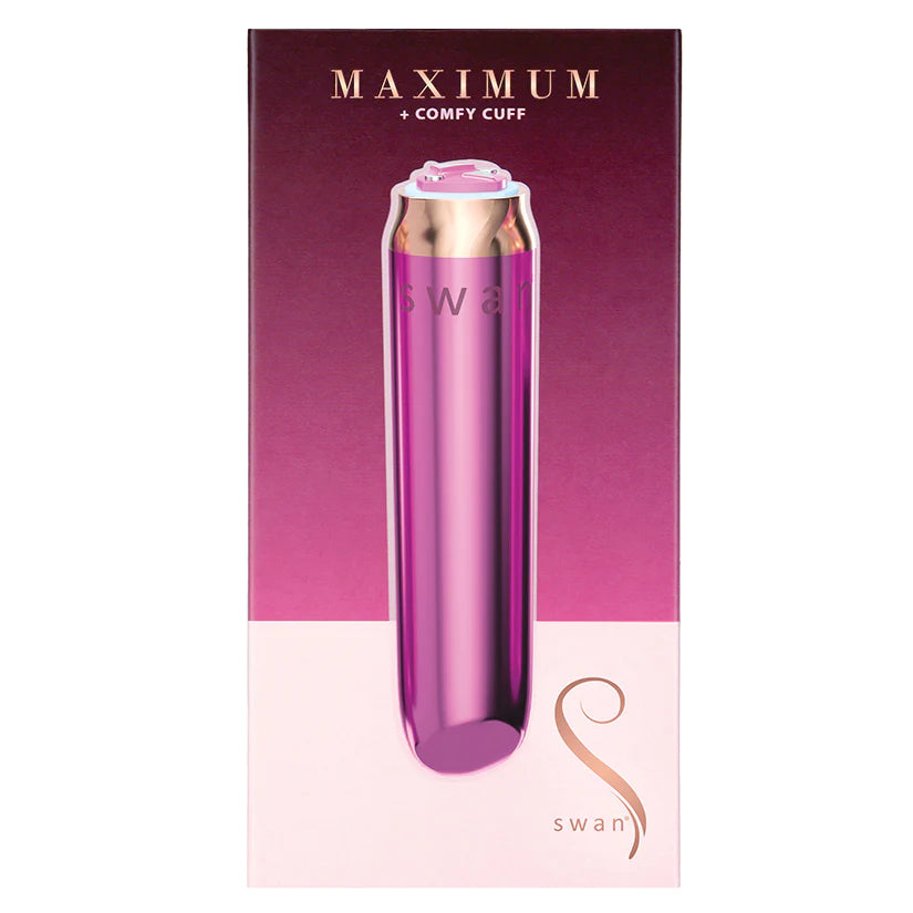 Swan Maximum Comfy Cuff Rechargeable Bullet Pink with Satin Storage Pouch