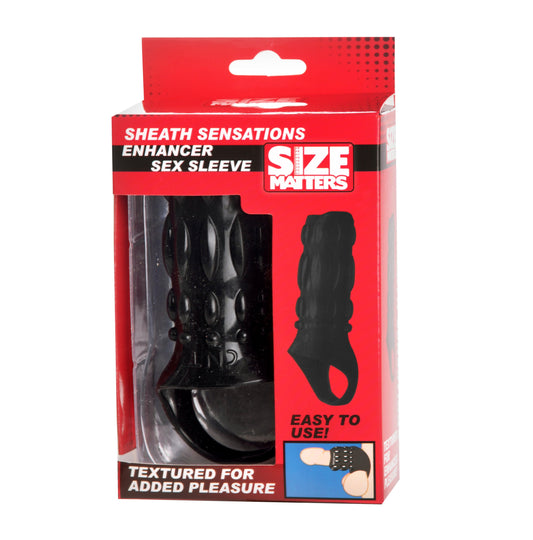 Size Matters Sheath Sensations Enhancer Sex Sleeve Black