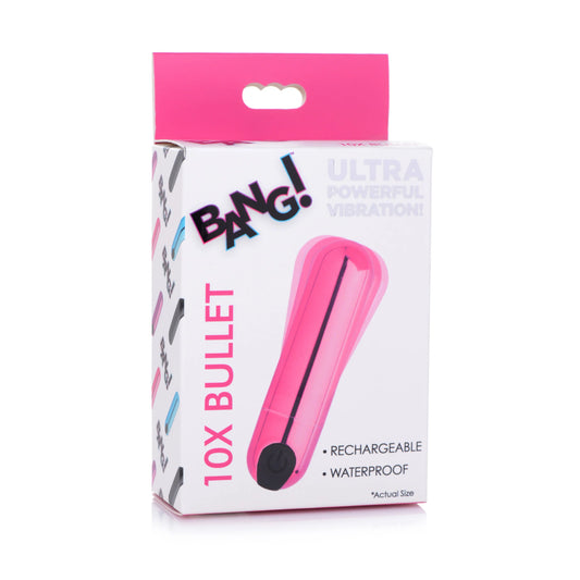 XR Brands | BANG! 10X Rechargeable Vibrating Metallic Bullet - Pink