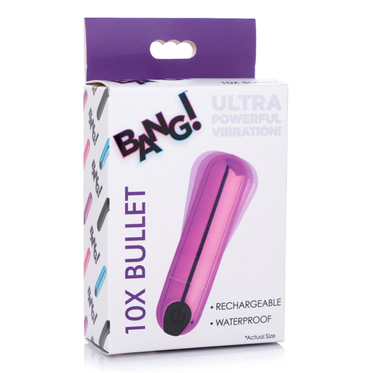 XR Brands | BANG! 10X Rechargeable Vibrating Metallic Bullet - Purple