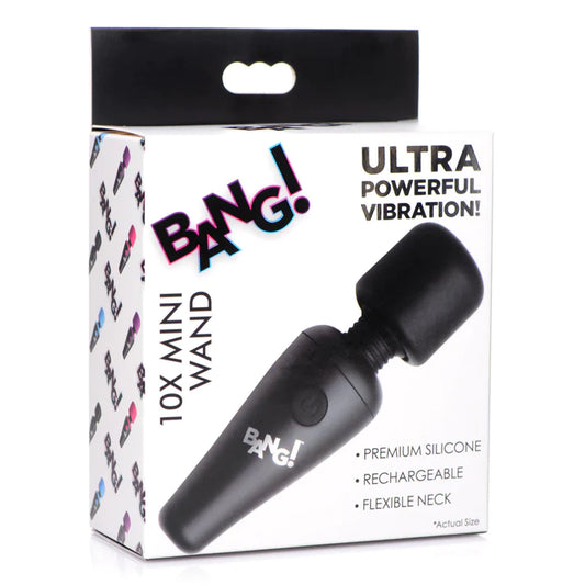 XR Brands | BANG! 10X Vibrating Mini Silicone Wand - Black