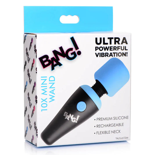 XR Brands | BANG! 10X Vibrating Mini Silicone Wand - Blue