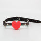 Love In Leather Heart Inlay Faux Leather Gag With Solid Heart Mouth Piece B-GAG01A