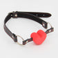 Love In Leather Heart Inlay Faux Leather Gag With Solid Heart Mouth Piece B-GAG01A